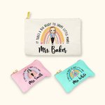 Gepersonaliseerde Grote Hart Vorm Little Minds Potlood Appel Regenboog Cartoon Canvas Make-up tas met Naam Waardering Terug naar School Gift voor Lera
