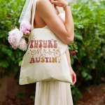 Personalised Future Mrs Reusable Canvas Tote Bag with Name Engagement Bridal Shower Bachelorette Gift for New Bride