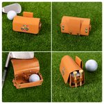 Personalized Leather Golf Ball and Tees Holder with Name Birthday Gift for Golfers