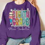 Personalised Cute Cartoon Teacher T-Shirt Sweatshirt Back to School Gift for Teacher