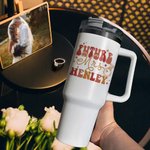 Personalised In My Engaged Era Future Mrs 40oz Name Tumbler with Lid Straw and Handle Bridal Shower Bachelorette Party Engagement Gift for Bride