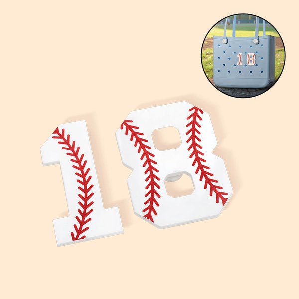 Personalized Baseball Number Acrylic Charm Bag Accessories Birthday Sport Game Gift for Baseball Lovers