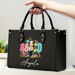 Sac Tote Personnalisé avec Nom et Personnage en Cartoon Thème Teacher ABCD Cadeau Remerciement Rentrée de l'École pour Enseignant