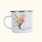 Personalized Watercolour Birth Flower 12oz Mug with Name Birthday Wedding Gift for Her