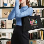 Sac Tote Personnalisé avec Nom et Personnage en Cartoon Thème Teacher ABCD Cadeau Remerciement Rentrée de l'École pour Enseignant