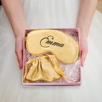 Personalisierte Satin Name Augenmaske mit Beutel Bachelorette Party Hochzeit Geschenk für Sie