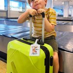 Personalisierte Multicolor Giraffe Zebra Passport Cover Gepäckanhänger Set mit Namen und Initialen Geburtstag Reise Geschenk für Kind