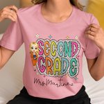 Personalised Cute Cartoon Teacher T-Shirt Sweatshirt Back to School Gift for Teacher