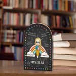 Personalized Every Child Matters Cartoon Dots Rainbow Heavy Duty Wooden Bookends with Name 1 Pair Appreciation Back to School Gift for Teacher