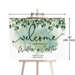 Personalized Eucalyptus Theme Welcome to Wedding Sign with Name and Date Bridal Shower Wedding Reception Ceremony Decor Gift for New Couple