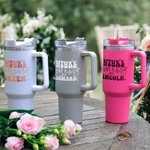 Personalised In My Engaged Era Future Mrs 40oz Name Tumbler with Lid Straw and Handle Bridal Shower Bachelorette Party Engagement Gift for Bride
