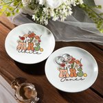 Personalized Retro Wildflowers MRS. Ceramic Jewellery Dish with Name Appreciation Bridal Shower Wedding Gift for Bride To Be