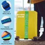 Sangle à Bagage Personnalisé avec Nom Brodé Accessoire de Bagage Cadeau Anniversaire Vacances pour Amoureux de Voyage