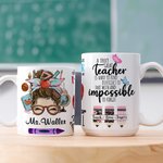 Mug à Café en Céramique Personnalisé avec Nom Cadeau Remerciement de la Journée de l'Enseignant pour Professeur