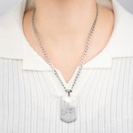 Personalized Engraved Photo Necklace with Text Father's Day Birthday Anniversary Gift for Men