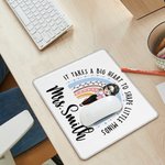 Personalized Big Heart Shape Little Minds Cartoon Rainbow Mouse Pad with Name Appreciation Back to School Gift for Teacher