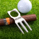 Personalized Engraved Golf Divot Tool Cigar Holder with Name Birthday Gift for Golfer Sports Lover