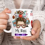Mug à Café en Céramique Personnalisé avec Nom Cadeau Remerciement de la Journée de l'Enseignant pour Professeur