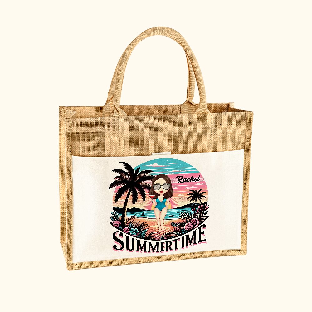 Sac Jute Personnalisé | Cadeau Plage Vacances - Callie FR