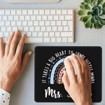 Personalized Big Heart Shape Little Minds Cartoon Rainbow Mouse Pad with Name Appreciation Back to School Gift for Teacher