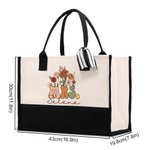 Borsa personalizzata in tela con nome e fodera impermeabile per la doccia nuziale, regalo di apprezzamento dell'insegnante per le donne.