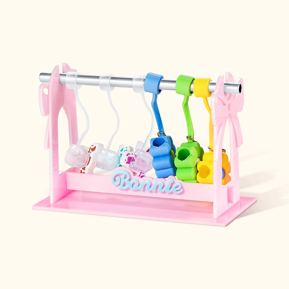 Support de Rangement pour Couvercle de Paille Personnalisé avec Nom Noeud Papillon Accessoire pour Bouteille Tumbler Stanley Cadeau d'Anniversaire