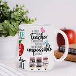 Mug à Café en Céramique Personnalisé avec Nom Cadeau Remerciement de la Journée de l'Enseignant pour Professeur