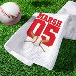 Personalised 100% Cotton Super Absorbent Basketball Baseball Towel with Name Birthday Gift for Sports Lover