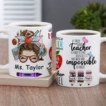 Mug à Café en Céramique Personnalisé avec Nom Cadeau Remerciement de la Journée de l'Enseignant pour Professeur