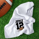 Personalised 100% Cotton Super Absorbent Basketball Baseball Towel with Name Birthday Gift for Sports Lover