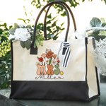 Borsa personalizzata in tela con nome e fodera impermeabile per la doccia nuziale, regalo di apprezzamento dell'insegnante per le donne.