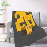 Coperta in pile a tema sportivo personalizzata per il basket, il calcio e il baseball con numero e nome, regalo di compleanno per gli atleti e gli ama
