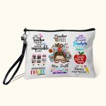 Personalised Cute Woman Cartoon Makeup Bag with Name Back to School Appreciation Gift for Teacher