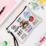 Personalised Cute Woman Cartoon Makeup Bag with Name Back to School Appreciation Gift for Teacher