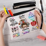 Personalised Cute Woman Cartoon Makeup Bag with Name Back to School Appreciation Gift for Teacher