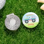 Personalised Colorful Golf Cart Golf Ball Marker Magnetic Hat Clip with Name Hat Accessory Birthday Gift for Golfers Sports Lover