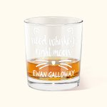 Personalized Need Whisky Right Meow Cute Cat 10oz Old Fashioned Whisky Rocks Glass with Engraved Name Birthday Party Gift for Cat Lovers