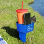 Personalisierte Multicolor Strand Tasse und Handy-Halter mit Text und Muster Strand Accessoire Graduierung Reise Geschenk für Outdoor-Liebhaber