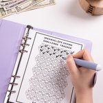 Personalized Multicolour Birth Flower 100 Envelopes Money Saving Challenge A5 Binder with Name Birthday Budget Accessories Gift for Family