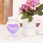 Personalized Family Will Always Be Connected By Heart Flower Ceramic Vase with 1-12 Names Birthday Home Decoration Gift for Family