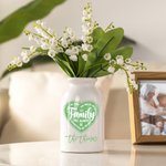 Personalized Family Will Always Be Connected By Heart Flower Ceramic Vase with 1-12 Names Birthday Home Decoration Gift for Family