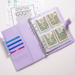 Personalized Multicolour Birth Flower 100 Envelopes Money Saving Challenge A5 Binder with Name Birthday Budget Accessories Gift for Family