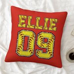 Personalisierte Multicolor Softball werfen Kissenbezug mit Name und Nummer Geburtstag Housewarming Geschenk für Softball Sportliebhaber