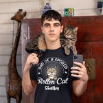 Personalised Multicolor Dad Mom of A Spoiled Rotten Dog Cat 100% Cotton T-shirt with Name Available Birthday Gift for Pet Lovers