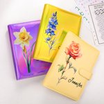 Personalized Multicolour Birth Flower 100 Envelopes Money Saving Challenge A5 Binder with Name Birthday Budget Accessories Gift for Family