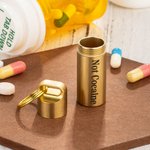 Personalisierte nicht Kokain Portable wasserdicht Messing Pillenetui Schlüsselanhänger mit eingraviertem Text Outdoor Reisen Camping Täglicher Gebrauc