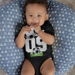 Personalized Football Basketball Sport Theme 100% Cotton Game Day Baby Bodysuit with Name and Number Birthday Baby Shower Gift for Newborns