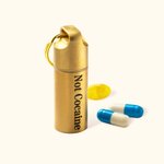 Personalisierte nicht Kokain Portable wasserdicht Messing Pillenetui Schlüsselanhänger mit eingraviertem Text Outdoor Reisen Camping Täglicher Gebrauc