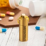 Personalisierte nicht Kokain Portable wasserdicht Messing Pillenetui Schlüsselanhänger mit eingraviertem Text Outdoor Reisen Camping Täglicher Gebrauc