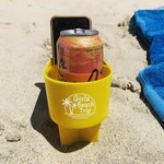 Personalisierte Multicolor Strand Tasse und Handy-Halter mit Text und Muster Strand Accessoire Graduierung Reise Geschenk für Outdoor-Liebhaber